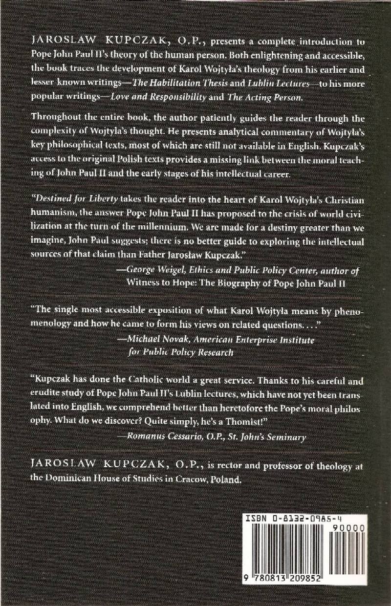 Destined for Liberty (back cover)