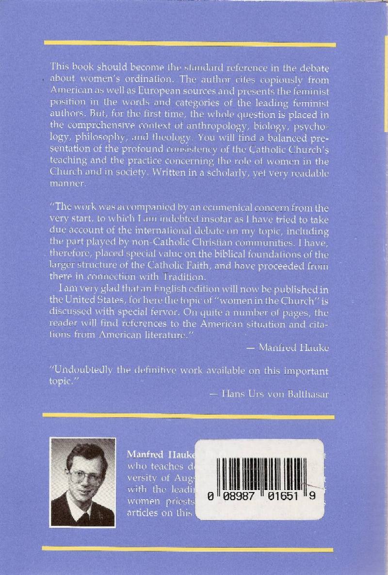 Women in the Priesthood (back cover)