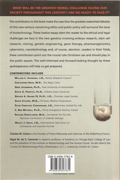 Human Dignity in the Biotech Century (back cover)