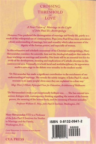 Crossing the Threshold of Love (back cover)